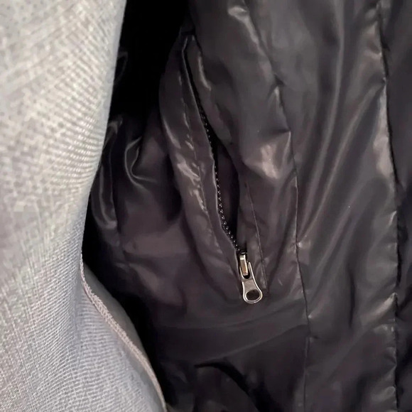 LE CHATEAU Black Puffer Coat  and Beige Fur Oversized Hoodie, Size XS/S - Picture 8 of 16